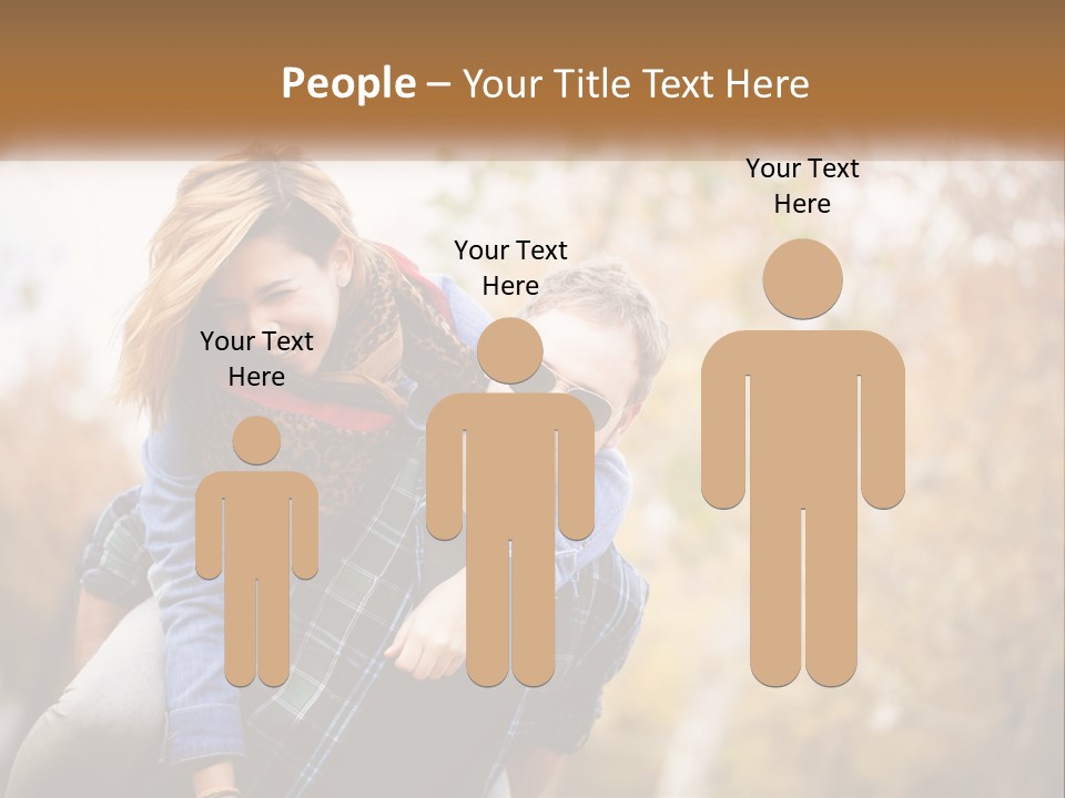 A Man Carrying A Woman On His Back PowerPoint Template