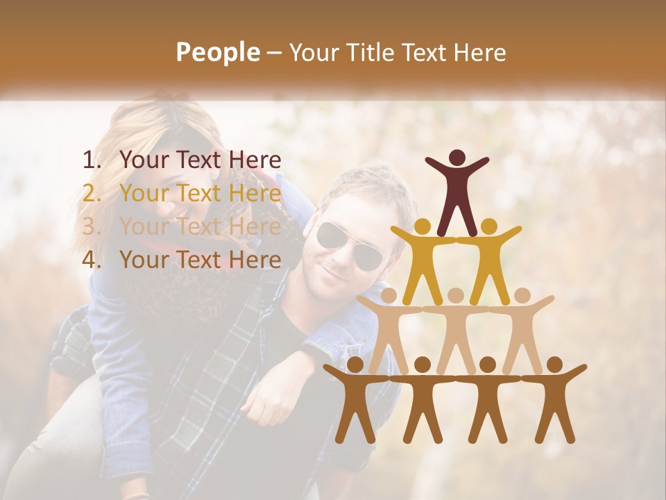 A Man Carrying A Woman On His Back PowerPoint Template