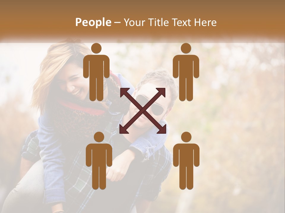 A Man Carrying A Woman On His Back PowerPoint Template