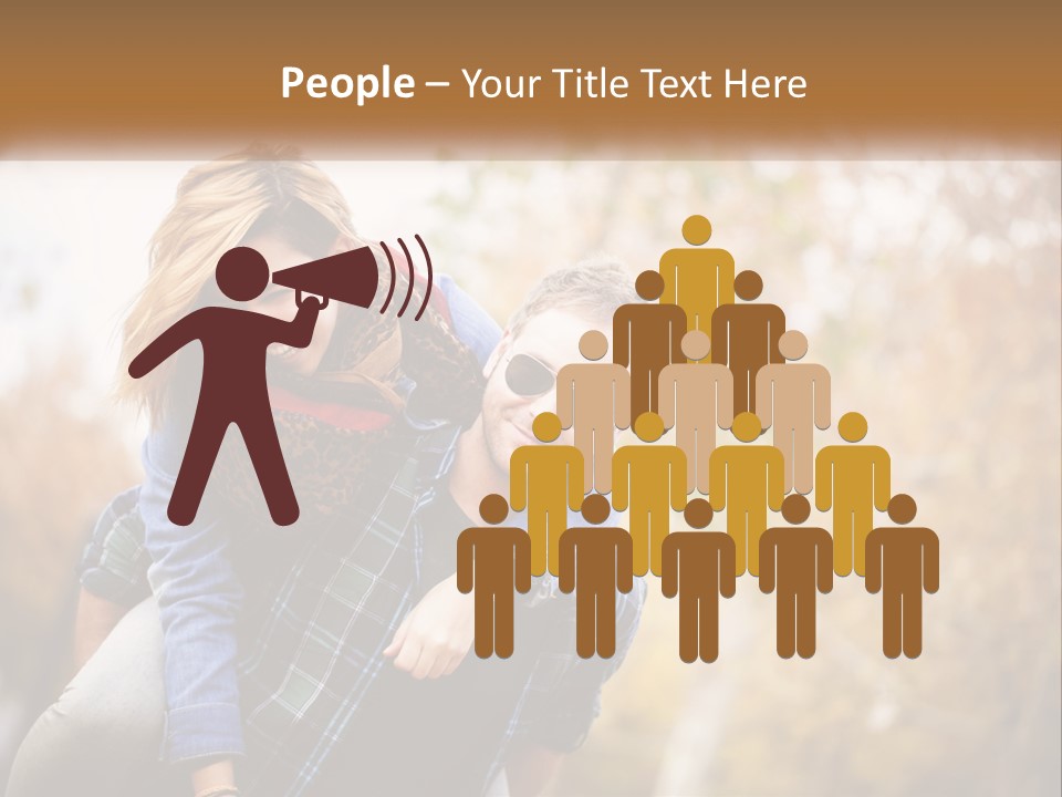 A Man Carrying A Woman On His Back PowerPoint Template