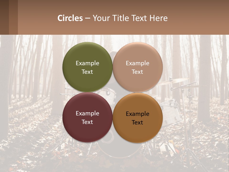 A Woman Is Playing Drums In The Woods PowerPoint Template