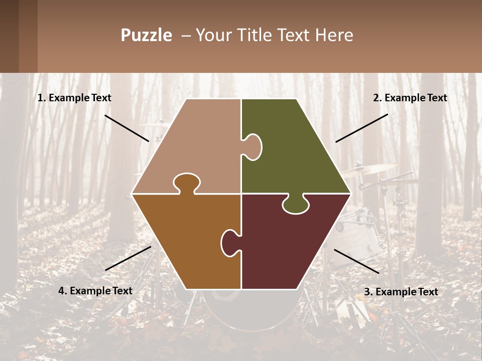 A Woman Is Playing Drums In The Woods PowerPoint Template