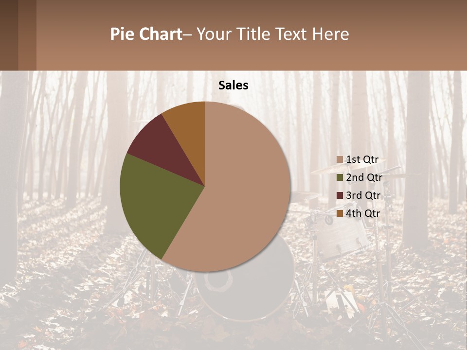 A Woman Is Playing Drums In The Woods PowerPoint Template