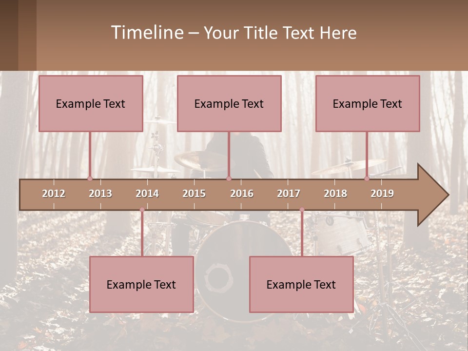 A Woman Is Playing Drums In The Woods PowerPoint Template