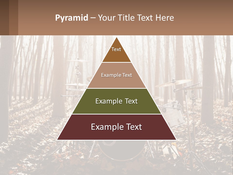 A Woman Is Playing Drums In The Woods PowerPoint Template