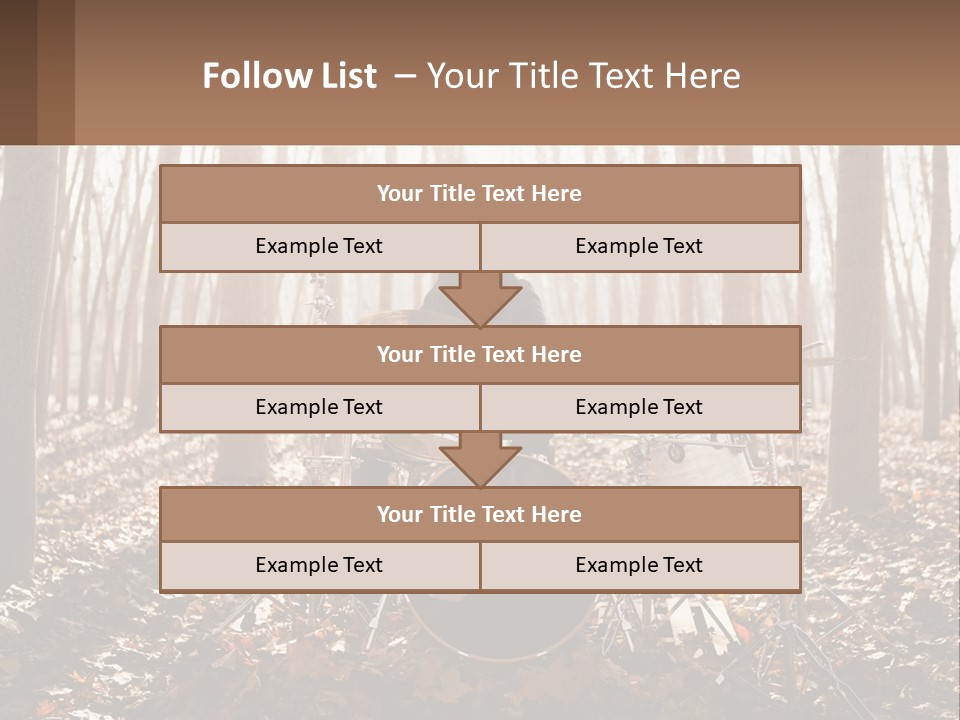 A Woman Is Playing Drums In The Woods PowerPoint Template