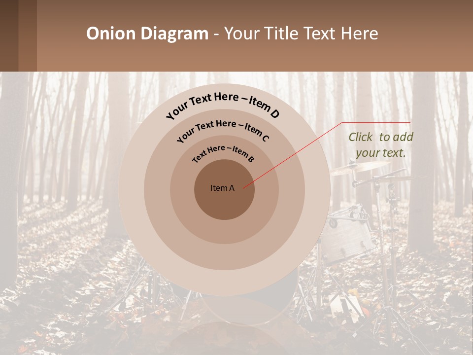 A Woman Is Playing Drums In The Woods PowerPoint Template