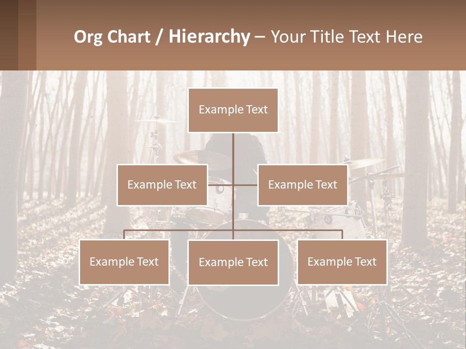 A Woman Is Playing Drums In The Woods PowerPoint Template