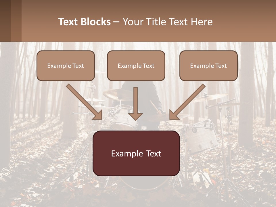 A Woman Is Playing Drums In The Woods PowerPoint Template