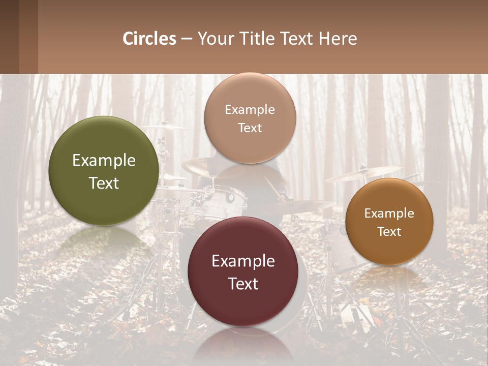 A Woman Is Playing Drums In The Woods PowerPoint Template