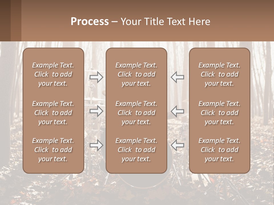 A Woman Is Playing Drums In The Woods PowerPoint Template