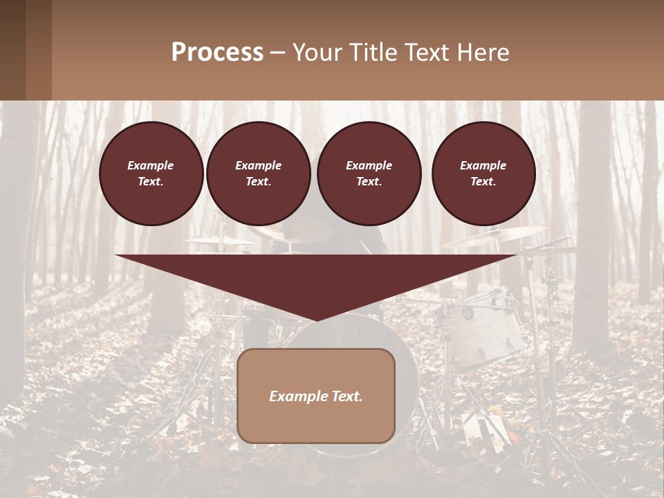 A Woman Is Playing Drums In The Woods PowerPoint Template