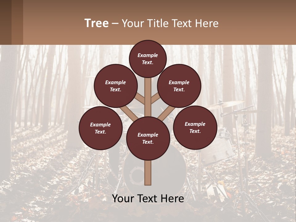 A Woman Is Playing Drums In The Woods PowerPoint Template