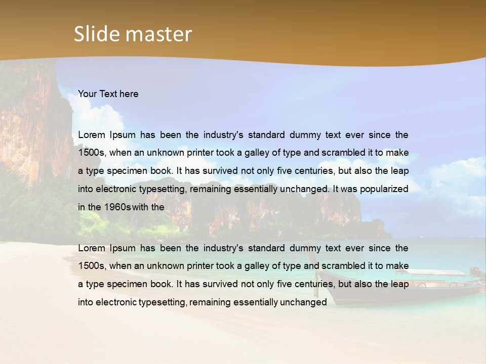 A Boat Sitting On Top Of A Sandy Beach PowerPoint Template