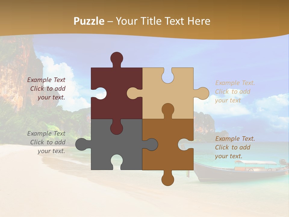 A Boat Sitting On Top Of A Sandy Beach PowerPoint Template