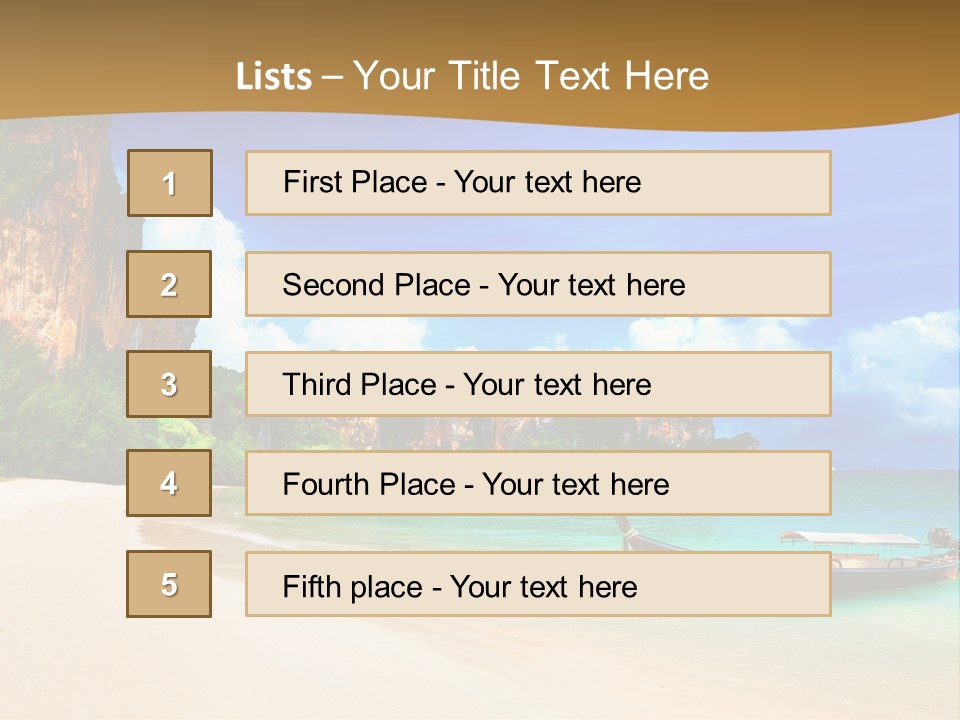 A Boat Sitting On Top Of A Sandy Beach PowerPoint Template