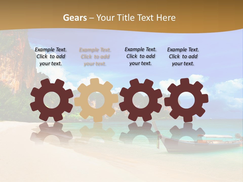 A Boat Sitting On Top Of A Sandy Beach PowerPoint Template