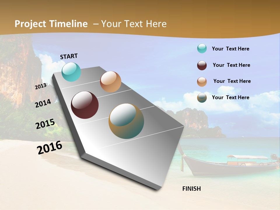 A Boat Sitting On Top Of A Sandy Beach PowerPoint Template