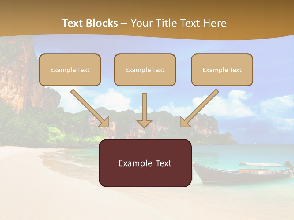 A Boat Sitting On Top Of A Sandy Beach PowerPoint Template
