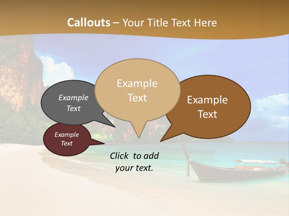 A Boat Sitting On Top Of A Sandy Beach PowerPoint Template