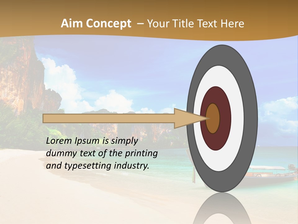 A Boat Sitting On Top Of A Sandy Beach PowerPoint Template