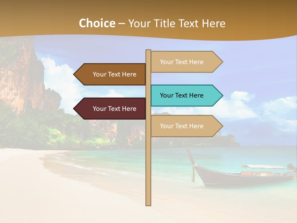 A Boat Sitting On Top Of A Sandy Beach PowerPoint Template