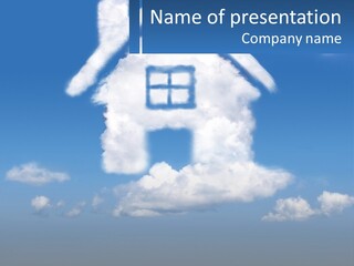 A Cloud Shaped House With A Blue Sky In The Background PowerPoint Template