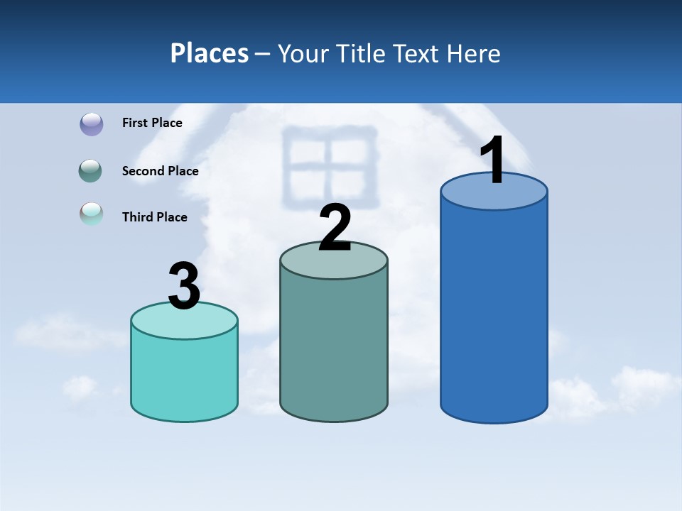 A Cloud Shaped House With A Blue Sky In The Background PowerPoint Template