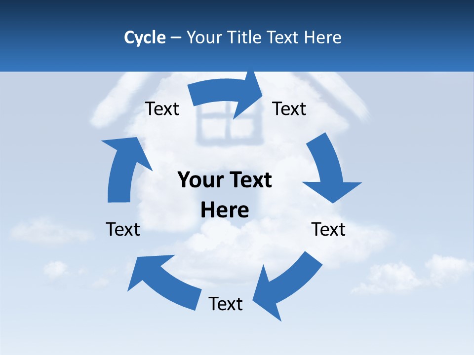 A Cloud Shaped House With A Blue Sky In The Background PowerPoint Template