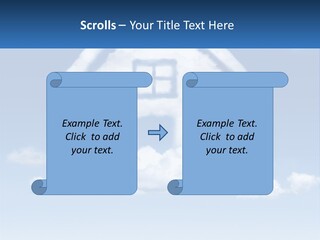 A Cloud Shaped House With A Blue Sky In The Background PowerPoint Template