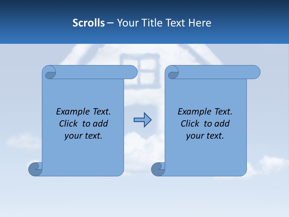A Cloud Shaped House With A Blue Sky In The Background PowerPoint Template