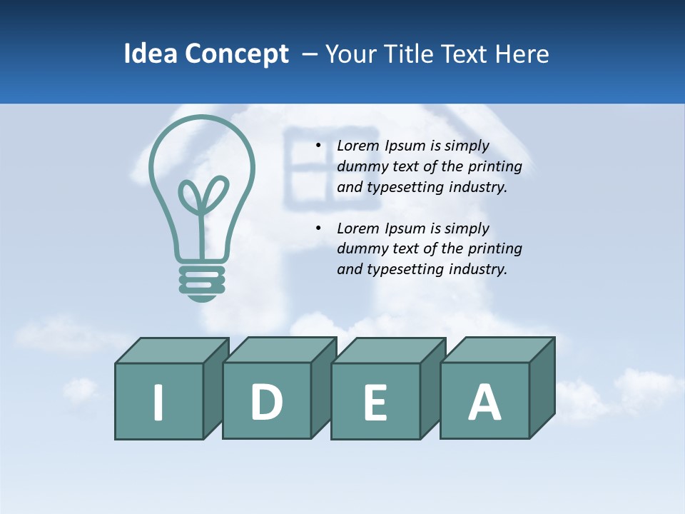 A Cloud Shaped House With A Blue Sky In The Background PowerPoint Template