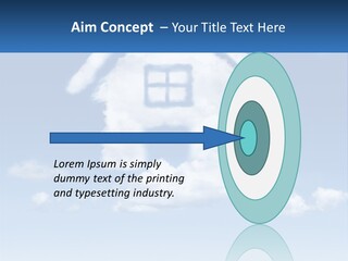 A Cloud Shaped House With A Blue Sky In The Background PowerPoint Template