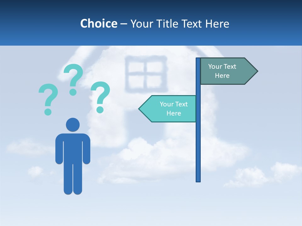 A Cloud Shaped House With A Blue Sky In The Background PowerPoint Template