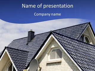 A House With A Satellite Dish On Top Of It PowerPoint Template