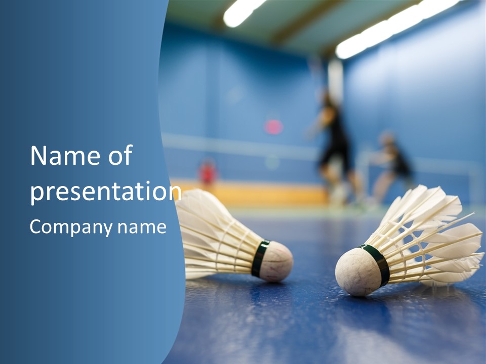 A Couple Of White Bats Sitting On Top Of A Blue Floor PowerPoint Template