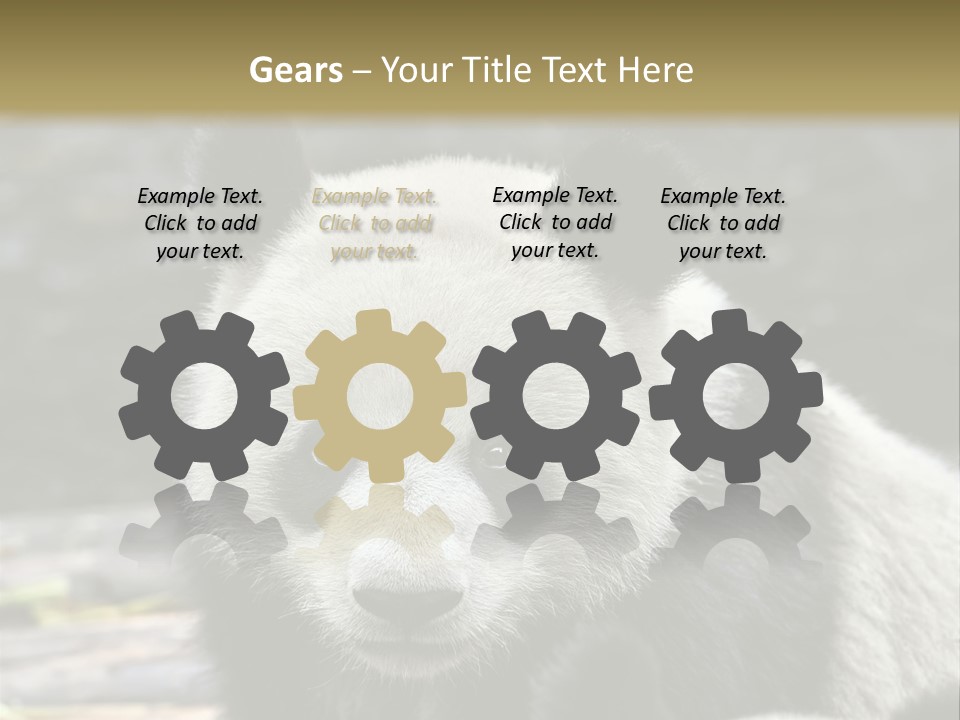 A Panda Bear Standing Next To Another Panda Bear PowerPoint Template