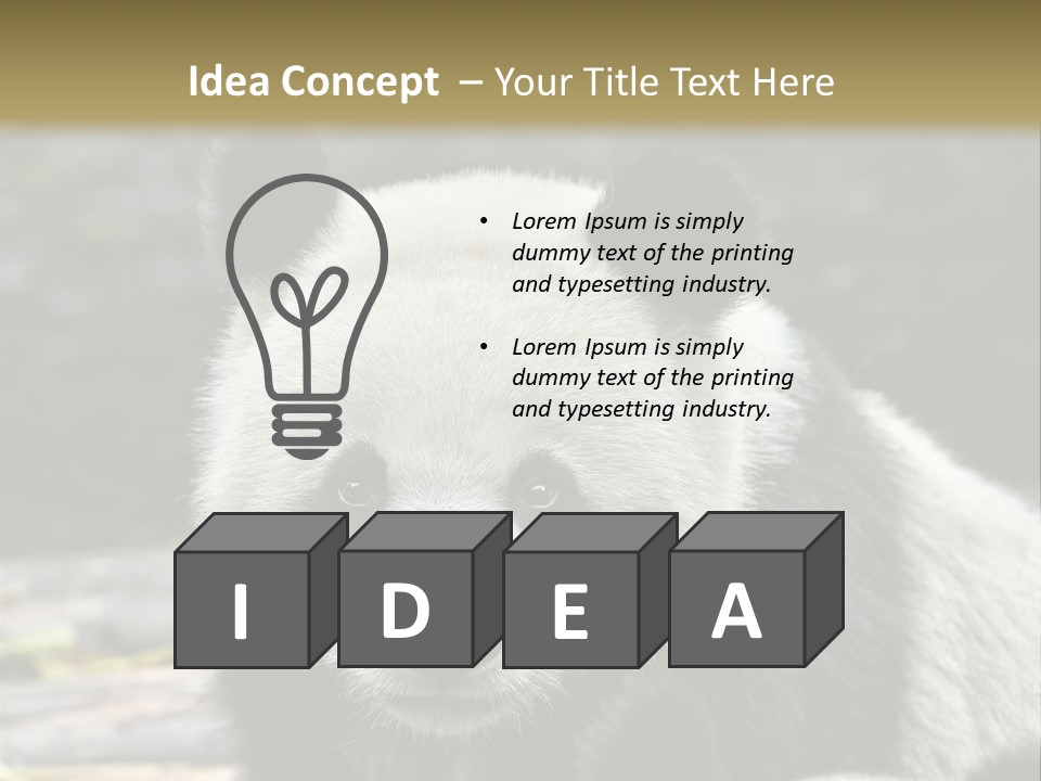 A Panda Bear Standing Next To Another Panda Bear PowerPoint Template