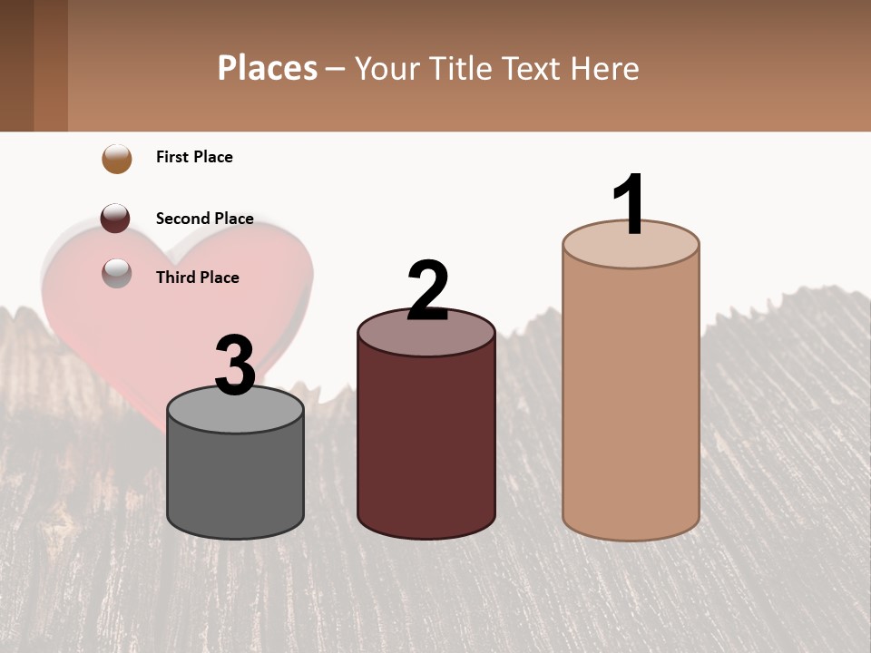 A Red Heart Sitting On Top Of A Wooden Table PowerPoint Template