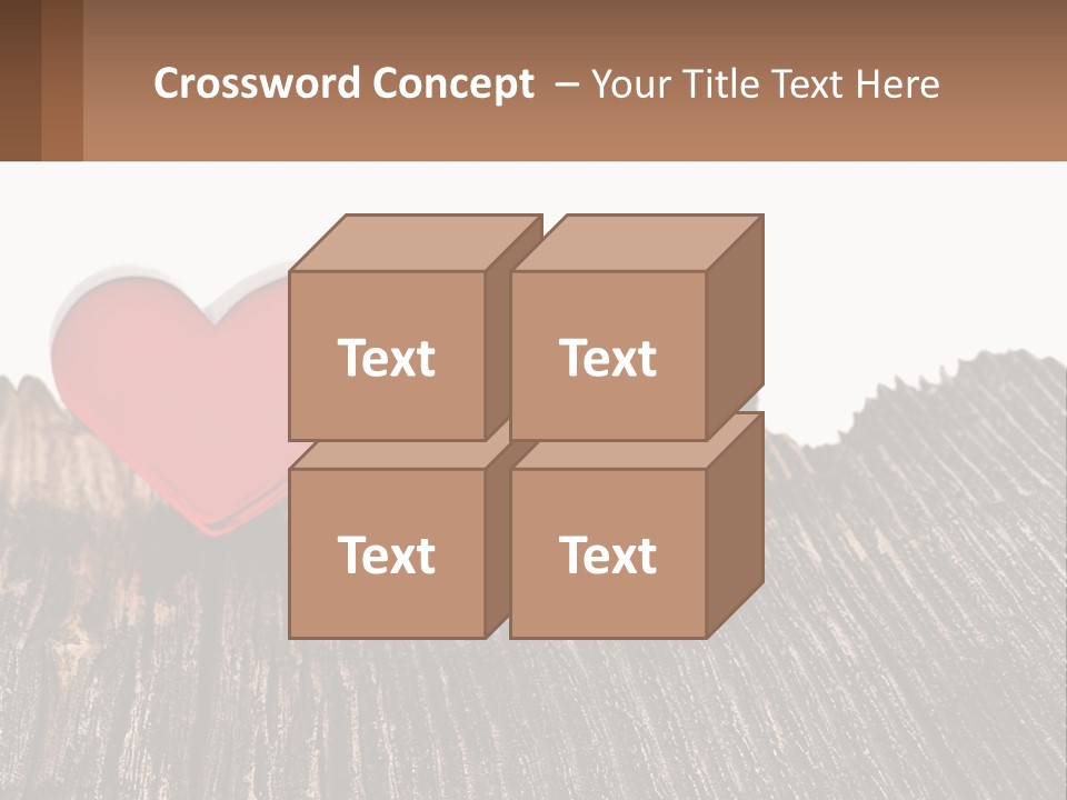 A Red Heart Sitting On Top Of A Wooden Table PowerPoint Template