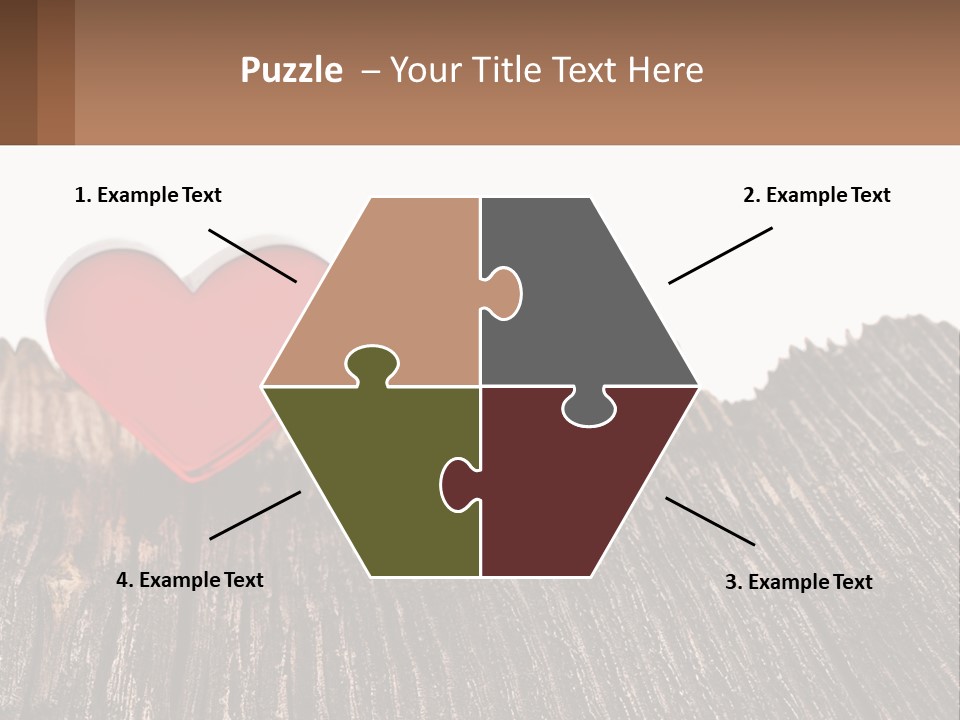 A Red Heart Sitting On Top Of A Wooden Table PowerPoint Template