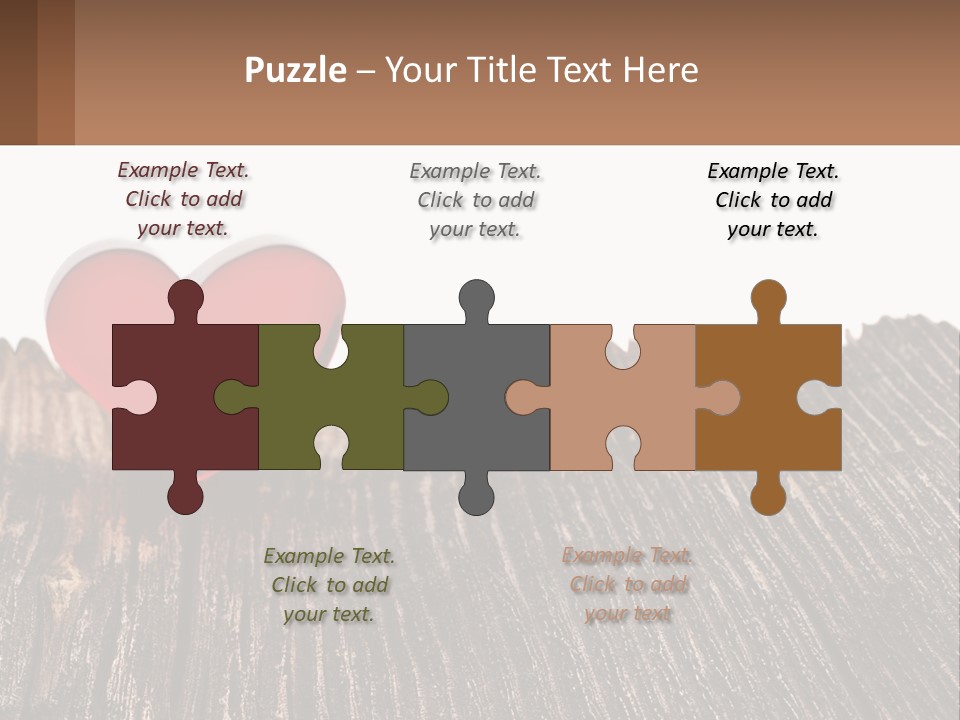 A Red Heart Sitting On Top Of A Wooden Table PowerPoint Template