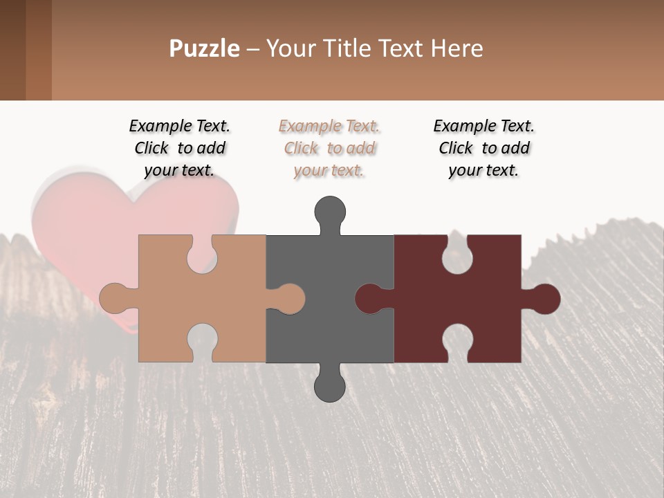 A Red Heart Sitting On Top Of A Wooden Table PowerPoint Template