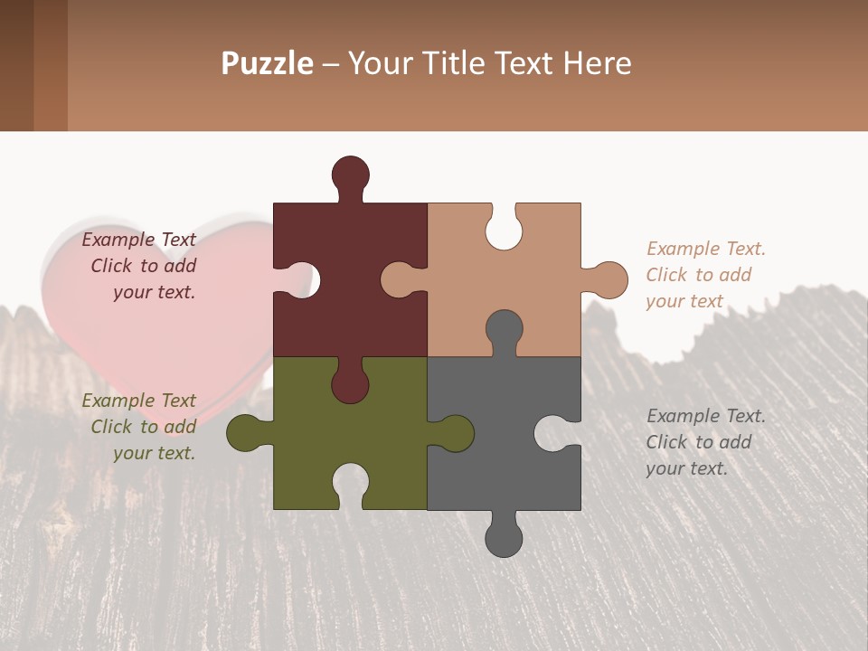 A Red Heart Sitting On Top Of A Wooden Table PowerPoint Template