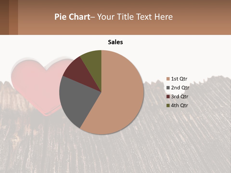 A Red Heart Sitting On Top Of A Wooden Table PowerPoint Template
