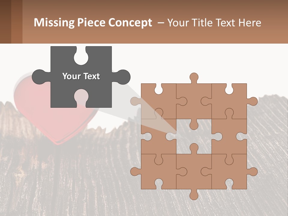 A Red Heart Sitting On Top Of A Wooden Table PowerPoint Template