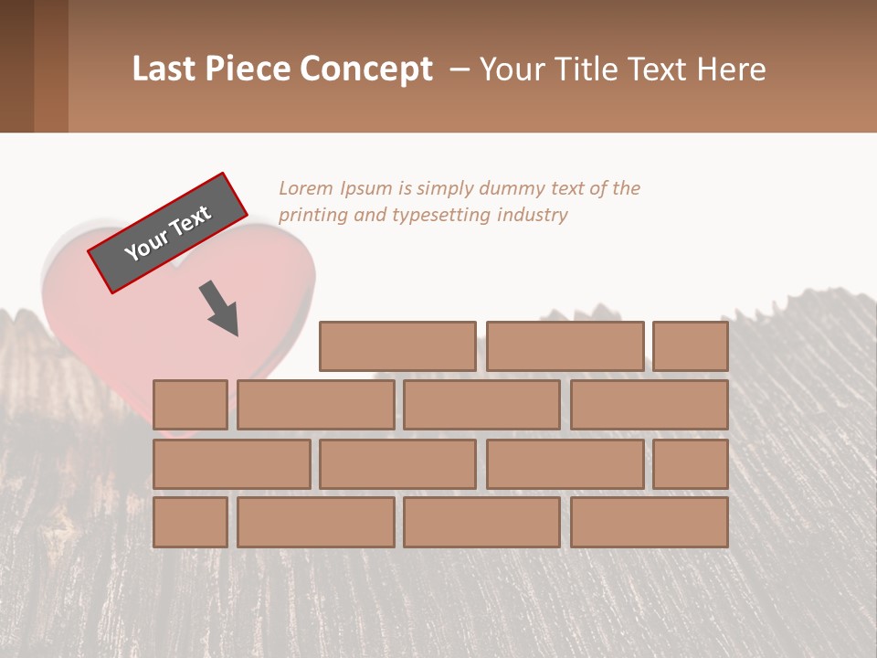 A Red Heart Sitting On Top Of A Wooden Table PowerPoint Template