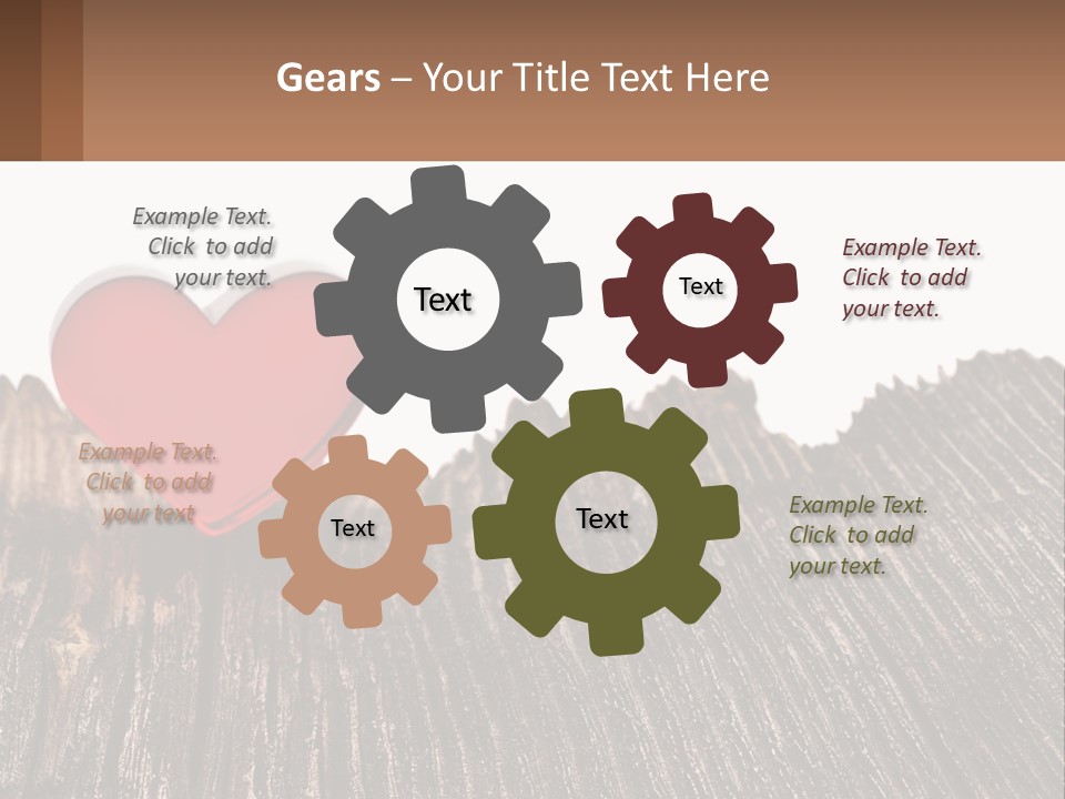 A Red Heart Sitting On Top Of A Wooden Table PowerPoint Template