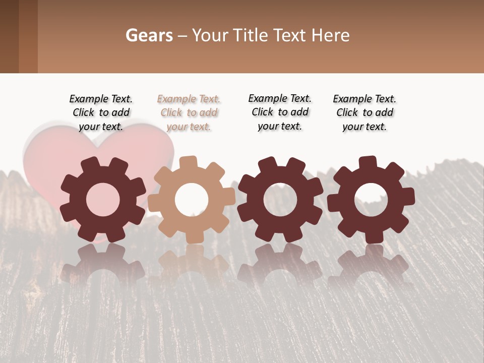 A Red Heart Sitting On Top Of A Wooden Table PowerPoint Template