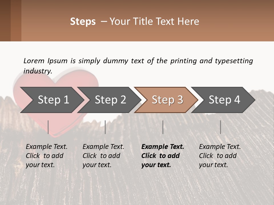A Red Heart Sitting On Top Of A Wooden Table PowerPoint Template